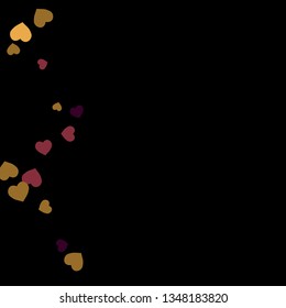 Festive Background with Colorful hearts. Delicate Pattern for Postcard, Print, Banner or Poster. Pretty hearts For Party Decoration, Wedding, Birthday or Anniversary Invitation. Vector
