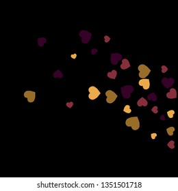 Festive Background with Colorful hearts. Delicate Pattern for Postcard, Print, Banner or Poster. Pretty hearts For Party Decoration, Wedding, Birthday or Anniversary Invitation. Vector
