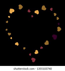 Festive Background with Colorful hearts. Delicate Pattern for Postcard, Print, Banner or Poster. Pretty hearts For Party Decoration, Wedding, Birthday or Anniversary Invitation. Vector

