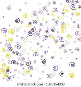 Festive Background with Colorful spirals. Trendy Pattern for Postcard, Print, Banner or Poster. Pretty spirals For Party Decoration, Wedding, Birthday or Anniversary Invitation. Vector