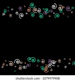Festive Background with Colorful spirals. Trendy Pattern for Postcard, Print, Banner or Poster. Pretty spirals For Party Decoration, Wedding, Birthday or Anniversary Invitation. Vector

