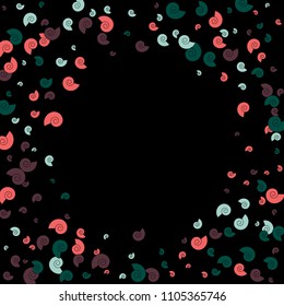 Festive Background with Colorful spirals. Trendy Pattern for Postcard, Print, Banner or Poster. Pretty spirals For Party Decoration, Wedding, Birthday or Anniversary Invitation. Vector
