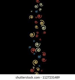 Festive Background with Colorful spirals. Trendy Pattern for Postcard, Print, Banner or Poster. Pretty spirals For Party Decoration, Wedding, Birthday or Anniversary Invitation. Vector
