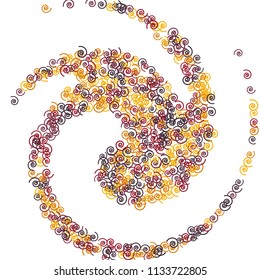 Festive Background with Colorful spirals. Trendy Pattern for Postcard, Print, Banner or Poster. Pretty spirals For Party Decoration, Wedding, Birthday or Anniversary Invitation. Vector
