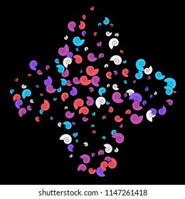 Festive Background with Colorful spirals. Trendy Pattern for Postcard, Print, Banner or Poster. Pretty spirals For Party Decoration, Wedding, Birthday or Anniversary Invitation. Vector
