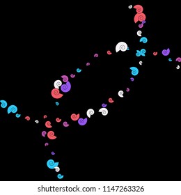 Festive Background with Colorful spirals. Trendy Pattern for Postcard, Print, Banner or Poster. Pretty spirals For Party Decoration, Wedding, Birthday or Anniversary Invitation. Vector
