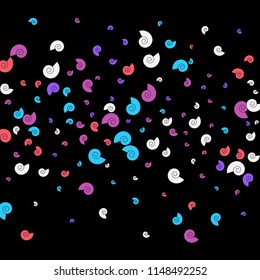 Festive Background with Colorful spirals. Trendy Pattern for Postcard, Print, Banner or Poster. Pretty spirals For Party Decoration, Wedding, Birthday or Anniversary Invitation. Vector
