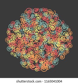 Festive Background with Colorful spirals. Trendy Pattern for Postcard, Print, Banner or Poster. Pretty spirals For Party Decoration, Wedding, Birthday or Anniversary Invitation. Vector
