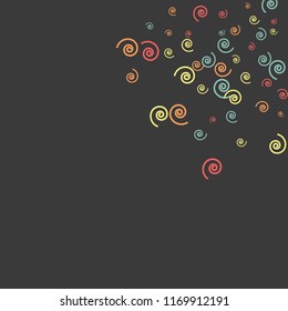 Festive Background with Colorful spirals. Trendy Pattern for Postcard, Print, Banner or Poster. Pretty spirals For Party Decoration, Wedding, Birthday or Anniversary Invitation. Vector
