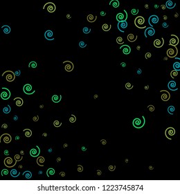Festive Background with Colorful spirals. Trendy Pattern for Postcard, Print, Banner or Poster. Pretty spirals For Party Decoration, Wedding, Birthday or Anniversary Invitation. Vector
