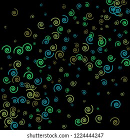 Festive Background with Colorful spirals. Trendy Pattern for Postcard, Print, Banner or Poster. Pretty spirals For Party Decoration, Wedding, Birthday or Anniversary Invitation. Vector