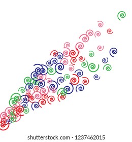 Festive Background with Colorful spirals. Trendy Pattern for Postcard, Print, Banner or Poster. Pretty spirals For Party Decoration, Wedding, Birthday or Anniversary Invitation. Vector
