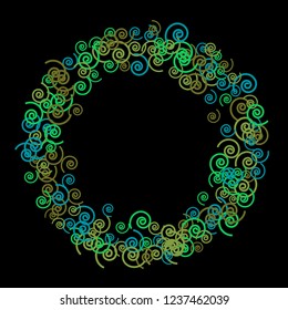 Festive Background with Colorful spirals. Trendy Pattern for Postcard, Print, Banner or Poster. Pretty spirals For Party Decoration, Wedding, Birthday or Anniversary Invitation. Vector
