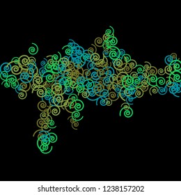 Festive Background with Colorful spirals. Trendy Pattern for Postcard, Print, Banner or Poster. Pretty spirals For Party Decoration, Wedding, Birthday or Anniversary Invitation. Vector
