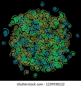 Festive Background with Colorful spirals. Trendy Pattern for Postcard, Print, Banner or Poster. Pretty spirals For Party Decoration, Wedding, Birthday or Anniversary Invitation. Vector
