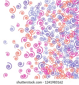 Festive Background with Colorful spirals. Trendy Pattern for Postcard, Print, Banner or Poster. Pretty spirals For Party Decoration, Wedding, Birthday or Anniversary Invitation. Vector
