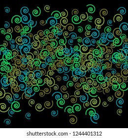Festive Background with Colorful spirals. Trendy Pattern for Postcard, Print, Banner or Poster. Pretty spirals For Party Decoration, Wedding, Birthday or Anniversary Invitation. Vector
