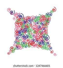 Festive Background with Colorful spirals. Trendy Pattern for Postcard, Print, Banner or Poster. Pretty spirals For Party Decoration, Wedding, Birthday or Anniversary Invitation. Vector

