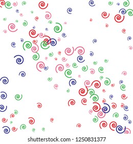 Festive Background with Colorful spirals. Trendy Pattern for Postcard, Print, Banner or Poster. Pretty spirals For Party Decoration, Wedding, Birthday or Anniversary Invitation. Vector
