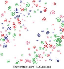 Festive Background with Colorful spirals. Trendy Pattern for Postcard, Print, Banner or Poster. Pretty spirals For Party Decoration, Wedding, Birthday or Anniversary Invitation. Vector
