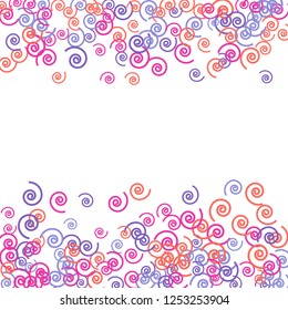 Festive Background with Colorful spirals. Trendy Pattern for Postcard, Print, Banner or Poster. Pretty spirals For Party Decoration, Wedding, Birthday or Anniversary Invitation. Vector
