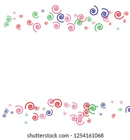 Festive Background with Colorful spirals. Trendy Pattern for Postcard, Print, Banner or Poster. Pretty spirals For Party Decoration, Wedding, Birthday or Anniversary Invitation. Vector
