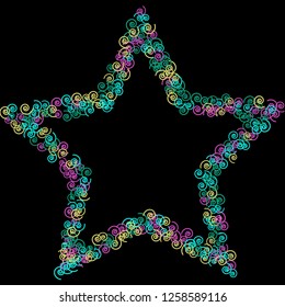 Festive Background with Colorful spirals. Trendy Pattern for Postcard, Print, Banner or Poster. Pretty spirals For Party Decoration, Wedding, Birthday or Anniversary Invitation. Vector

