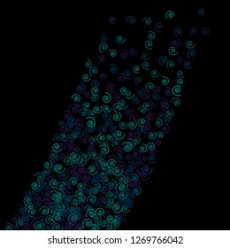 Festive Background with Colorful spirals. Trendy Pattern for Postcard, Print, Banner or Poster. Pretty spirals For Party Decoration, Wedding, Birthday or Anniversary Invitation. Vector