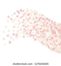 Festive Background with Colorful spirals. Trendy Pattern for Postcard, Print, Banner or Poster. Pretty spirals For Party Decoration, Wedding, Birthday or Anniversary Invitation. Vector
