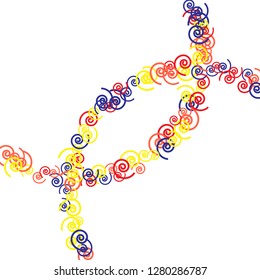 Festive Background with Colorful spirals. Trendy Pattern for Postcard, Print, Banner or Poster. Pretty spirals For Party Decoration, Wedding, Birthday or Anniversary Invitation. Vector
