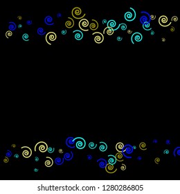 Festive Background with Colorful spirals. Trendy Pattern for Postcard, Print, Banner or Poster. Pretty spirals For Party Decoration, Wedding, Birthday or Anniversary Invitation. Vector
