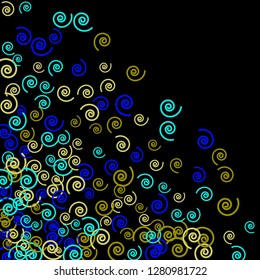 Festive Background with Colorful spirals. Trendy Pattern for Postcard, Print, Banner or Poster. Pretty spirals For Party Decoration, Wedding, Birthday or Anniversary Invitation. Vector
