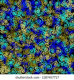 Festive Background with Colorful spirals. Trendy Pattern for Postcard, Print, Banner or Poster. Pretty spirals For Party Decoration, Wedding, Birthday or Anniversary Invitation. Vector
