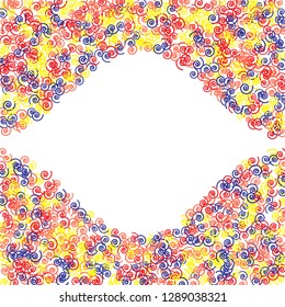 Festive Background with Colorful spirals. Trendy Pattern for Postcard, Print, Banner or Poster. Pretty spirals For Party Decoration, Wedding, Birthday or Anniversary Invitation. Vector