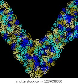 Festive Background with Colorful spirals. Trendy Pattern for Postcard, Print, Banner or Poster. Pretty spirals For Party Decoration, Wedding, Birthday or Anniversary Invitation. Vector