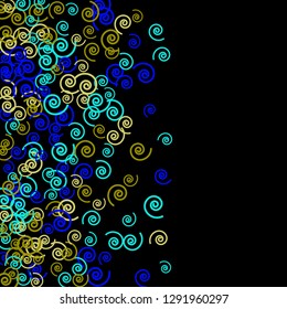 Festive Background with Colorful spirals. Trendy Pattern for Postcard, Print, Banner or Poster. Pretty spirals For Party Decoration, Wedding, Birthday or Anniversary Invitation. Vector