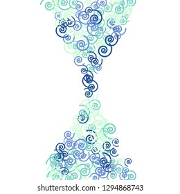 Festive Background with Colorful spirals. Trendy Pattern for Postcard, Print, Banner or Poster. Pretty spirals For Party Decoration, Wedding, Birthday or Anniversary Invitation. Vector
