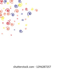 Festive Background with Colorful spirals. Trendy Pattern for Postcard, Print, Banner or Poster. Pretty spirals For Party Decoration, Wedding, Birthday or Anniversary Invitation. Vector
