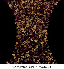 Festive Background with Colorful spirals. Trendy Pattern for Postcard, Print, Banner or Poster. Pretty spirals For Party Decoration, Wedding, Birthday or Anniversary Invitation. Vector
