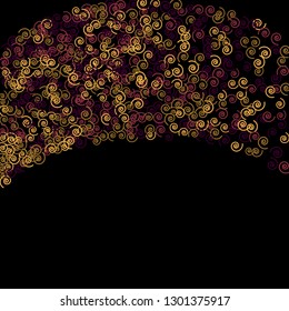 Festive Background with Colorful spirals. Trendy Pattern for Postcard, Print, Banner or Poster. Pretty spirals For Party Decoration, Wedding, Birthday or Anniversary Invitation. Vector
