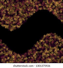 Festive Background with Colorful spirals. Trendy Pattern for Postcard, Print, Banner or Poster. Pretty spirals For Party Decoration, Wedding, Birthday or Anniversary Invitation. Vector
