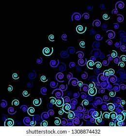 Festive Background with Colorful spirals. Trendy Pattern for Postcard, Print, Banner or Poster. Pretty spirals For Party Decoration, Wedding, Birthday or Anniversary Invitation. Vector
