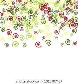 Festive Background with Colorful spirals. Trendy Pattern for Postcard, Print, Banner or Poster. Pretty spirals For Party Decoration, Wedding, Birthday or Anniversary Invitation. Vector