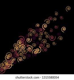 Festive Background with Colorful spirals. Trendy Pattern for Postcard, Print, Banner or Poster. Pretty spirals For Party Decoration, Wedding, Birthday or Anniversary Invitation. Vector
