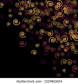 Festive Background with Colorful spirals. Trendy Pattern for Postcard, Print, Banner or Poster. Pretty spirals For Party Decoration, Wedding, Birthday or Anniversary Invitation. Vector
