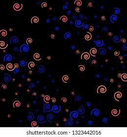 Festive Background with Colorful spirals. Trendy Pattern for Postcard, Print, Banner or Poster. Pretty spirals For Party Decoration, Wedding, Birthday or Anniversary Invitation. Vector