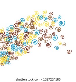 Festive Background with Colorful spirals. Trendy Pattern for Postcard, Print, Banner or Poster. Pretty spirals For Party Decoration, Wedding, Birthday or Anniversary Invitation. Vector
