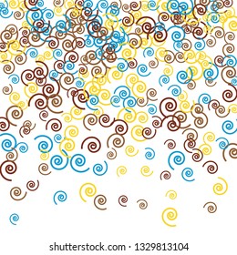 Festive Background with Colorful spirals. Trendy Pattern for Postcard, Print, Banner or Poster. Pretty spirals For Party Decoration, Wedding, Birthday or Anniversary Invitation. Vector
