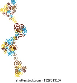 Festive Background with Colorful spirals. Trendy Pattern for Postcard, Print, Banner or Poster. Pretty spirals For Party Decoration, Wedding, Birthday or Anniversary Invitation. Vector
