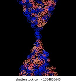 Festive Background with Colorful spirals. Trendy Pattern for Postcard, Print, Banner or Poster. Pretty spirals For Party Decoration, Wedding, Birthday or Anniversary Invitation. Vector
